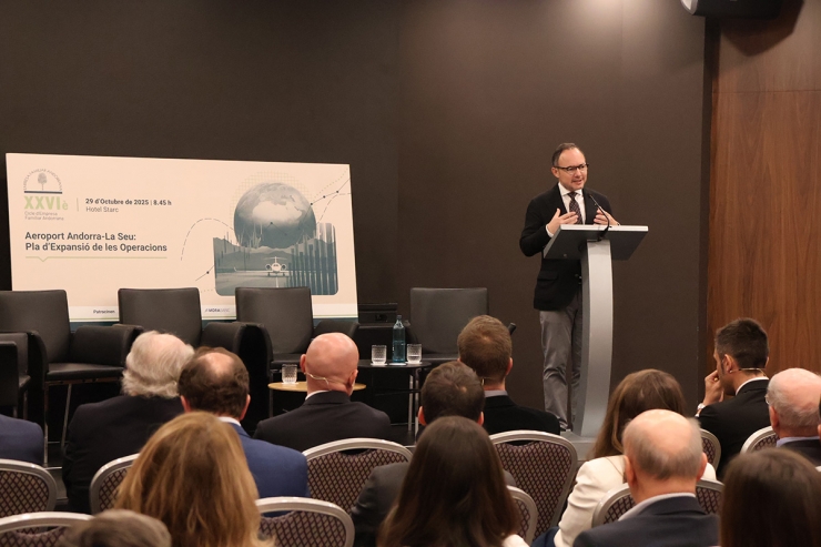 El cap de Govern, Xavier Espot, durant el discurs de cloenda.