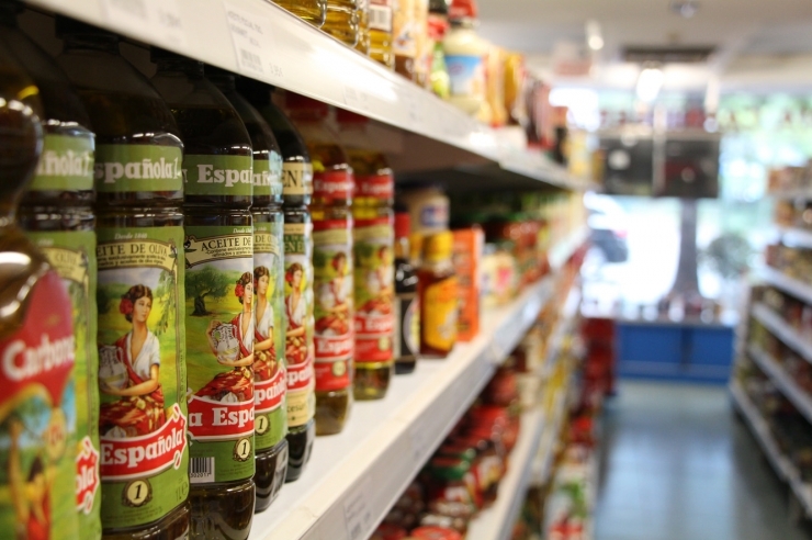 Productes d'alimentació d'un supermercat.