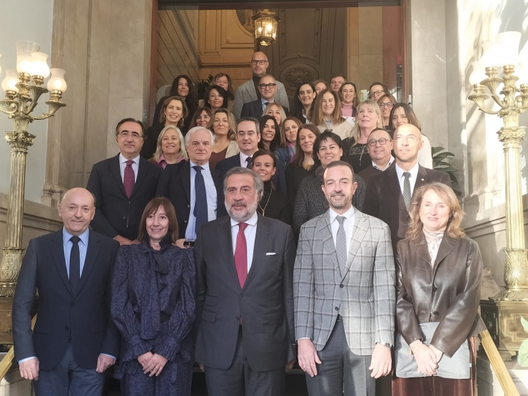 La delegació andorrana encapçalada pel president de la Cambra de Comerç d’Andorra, Josep Maria Mas, amb els homòlegs madrilenys el passat dijous.